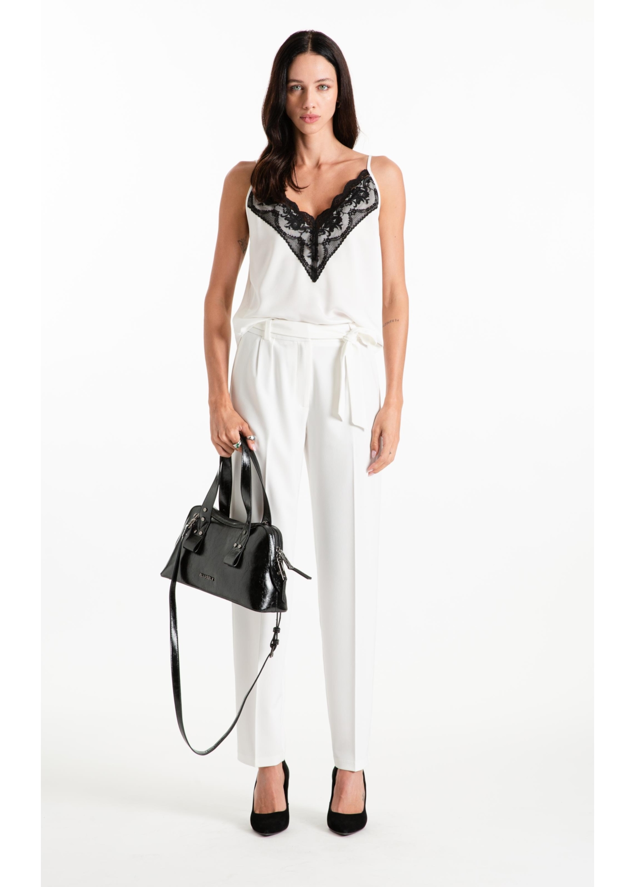 Calça Crepe Way Wideleg Off White