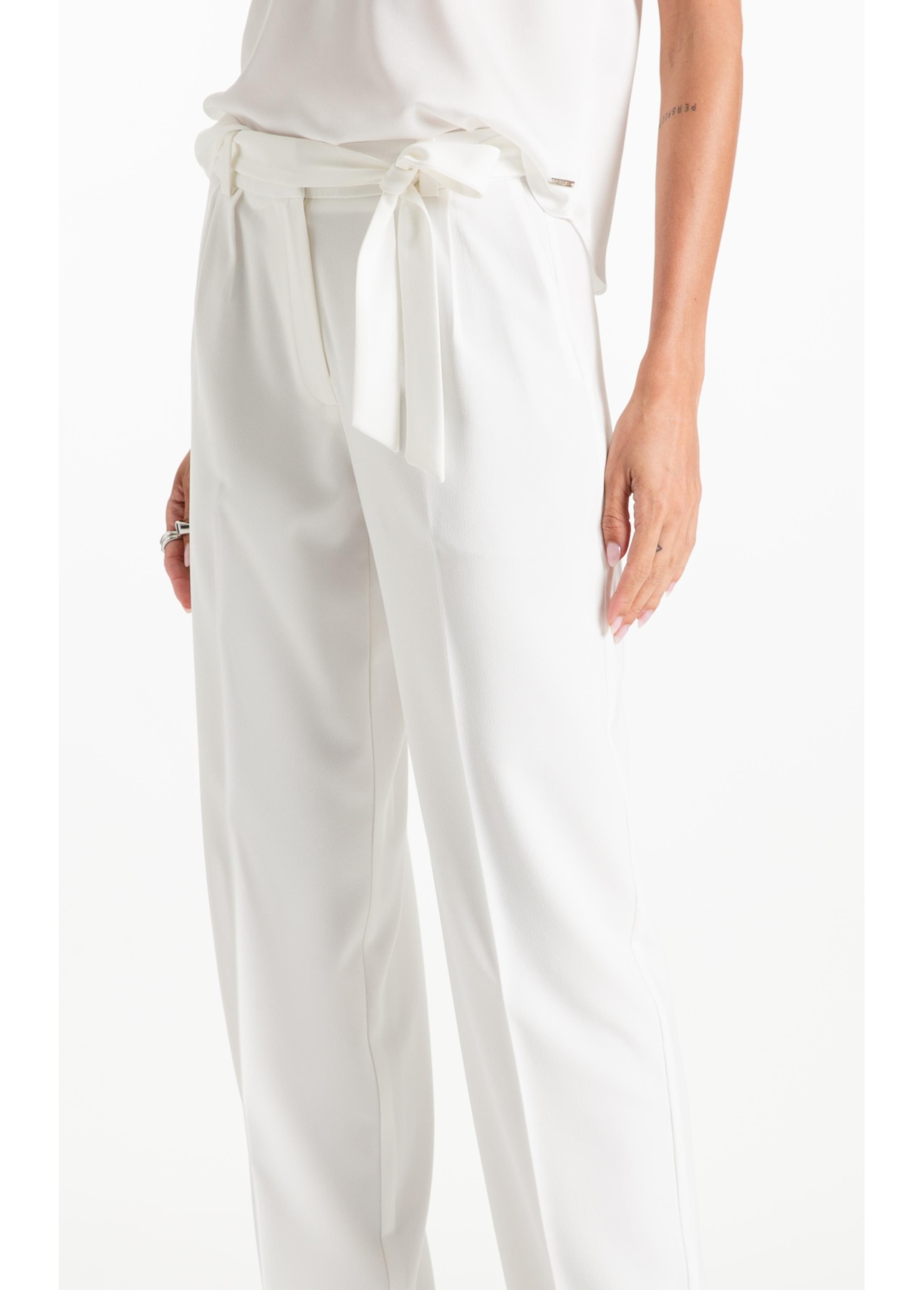 Calça Crepe Way Wideleg Off White