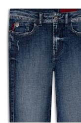 Calça Cross Flames Skinny Lav.Escuro C/Peq.Puidos