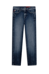 Calça Cross Flames Skinny Lav.Escuro C/Peq.Puidos