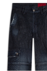 Calça Dark Forest Elastic Cargo Lav.Escuro C/ Craquelado