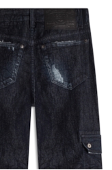 Calça Dark Forest Elastic Cargo Lav.Escuro C/ Craquelado