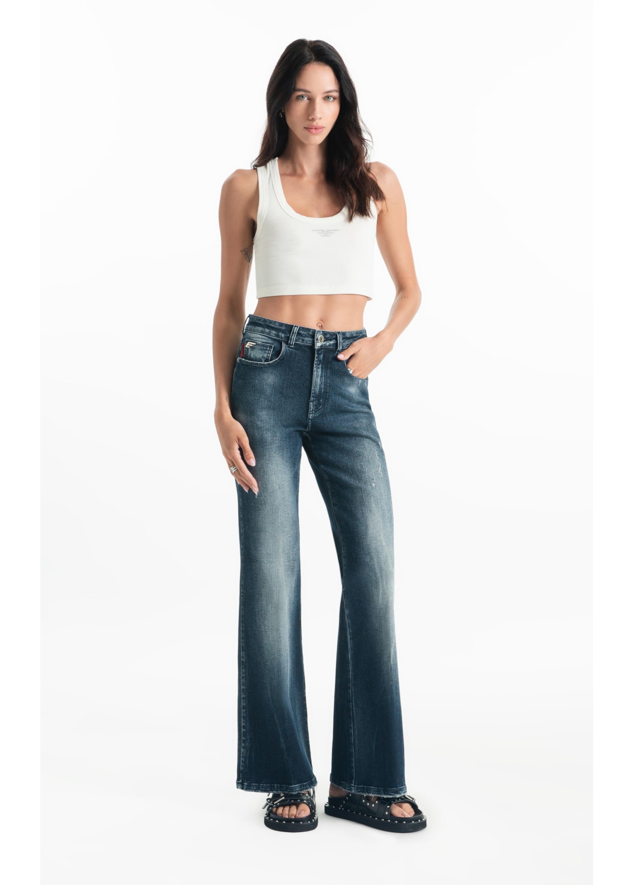 Calça Dark Forest Elastic Gisele Flare 2156 Lav Escuro