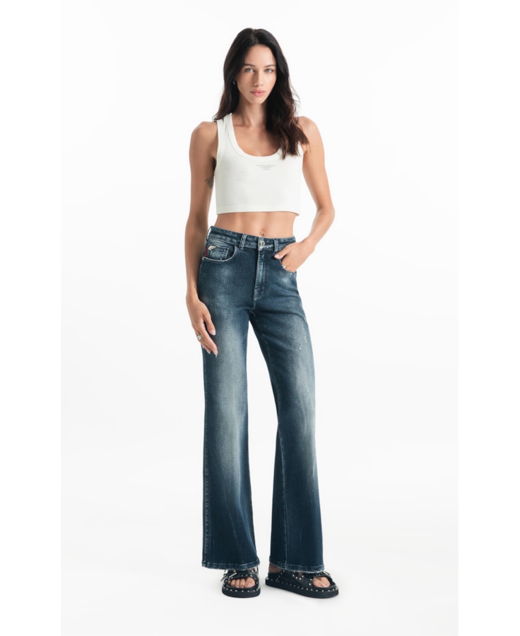 Calça Dark Forest Elastic Gisele Flare 2156 Lav Escuro