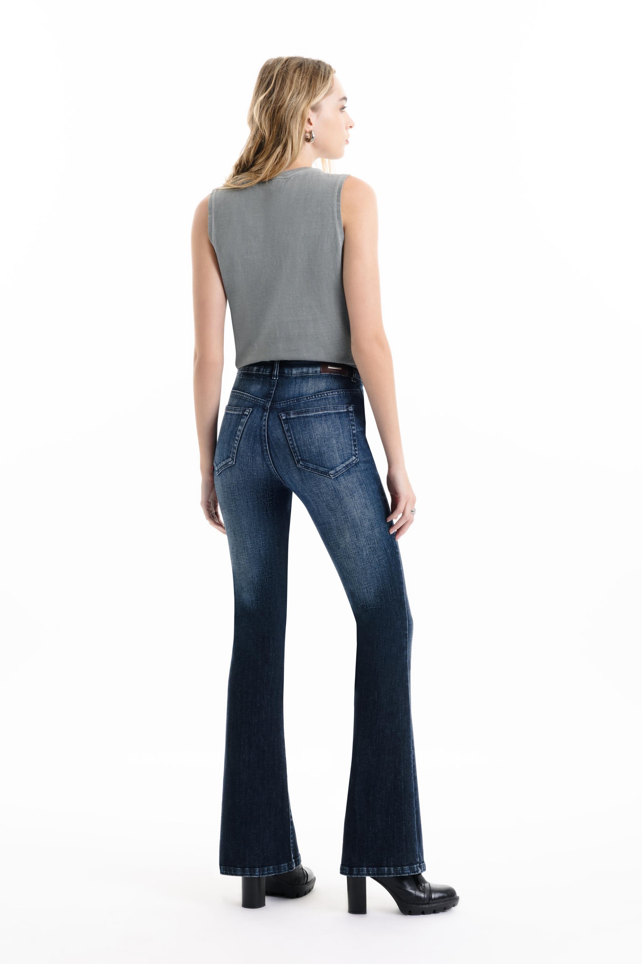Calça Dark Forest Elastic Gisele Flare Lav.Escuro