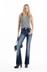 Calça Dark Forest Elastic Gisele Flare Lav.Escuro
