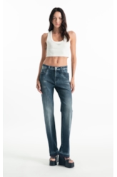 Calça Dark Forest Elastic Low Rise Lav. Escuro