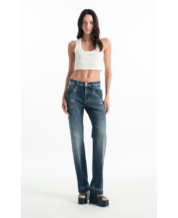 Calça Dark Forest Elastic Low Rise Lav. Escuro