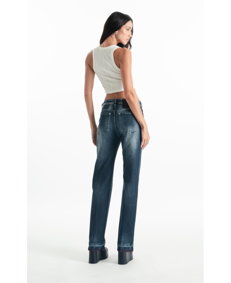 Calça Dark Forest Elastic Low Rise Lav. Escuro