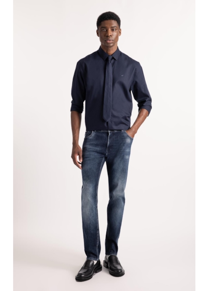 Calça Dark Forest Elastic Low Rise Lav. Escuro C/ Rede