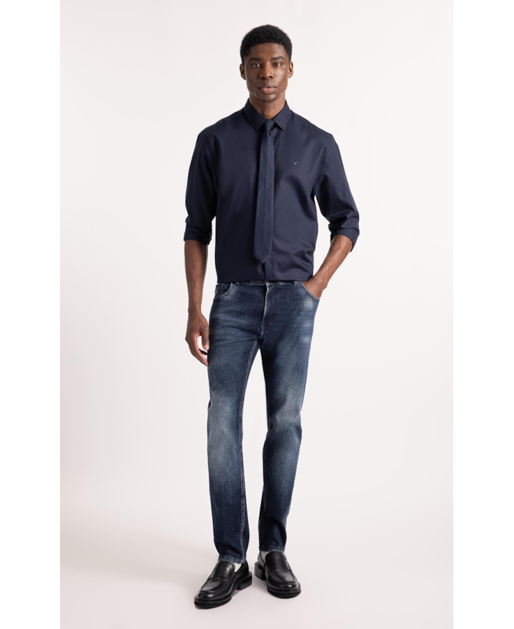 Calça Dark Forest Elastic Low Rise Lav. Escuro C/ Rede