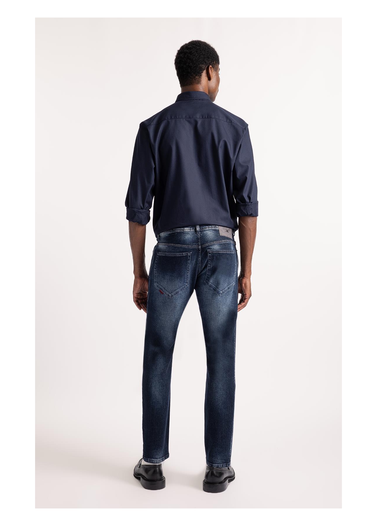 Calça Dark Forest Elastic Low Rise Lav. Escuro C/ Rede