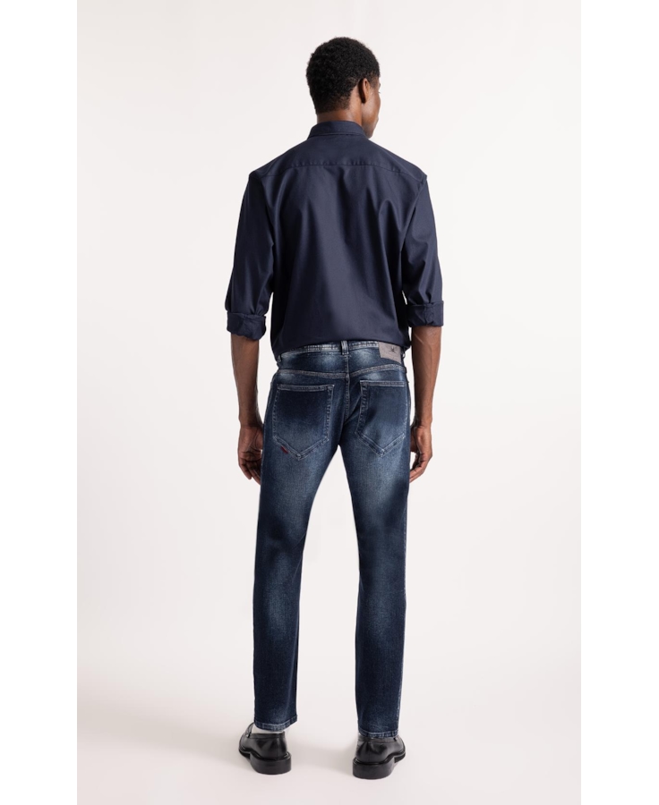 Calça Dark Forest Elastic Low Rise Lav. Escuro C/ Rede