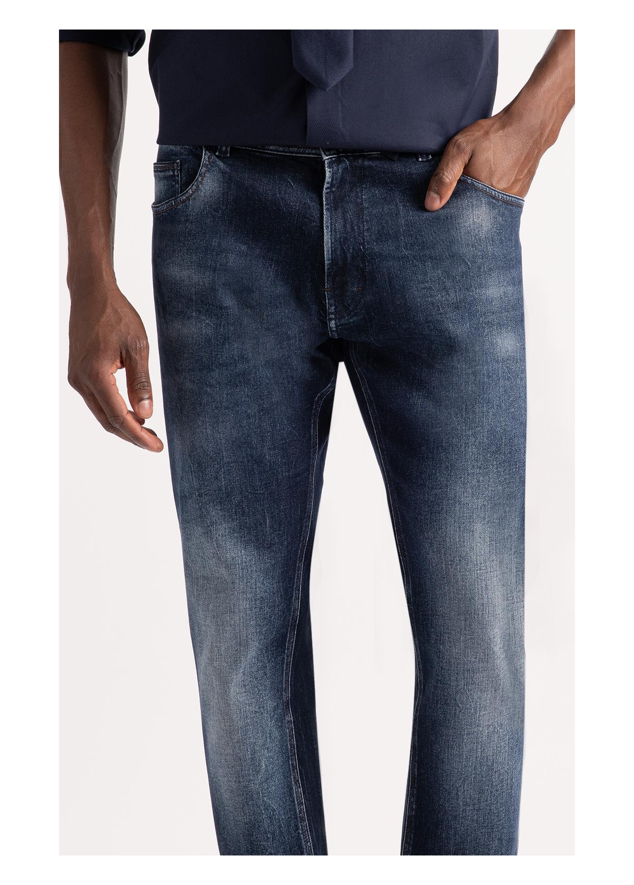 Calça Dark Forest Elastic Low Rise Lav. Escuro C/ Rede