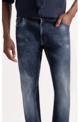 Calça Dark Forest Elastic Low Rise Lav. Escuro C/ Rede