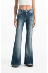 Calça Dark Forest Elastic Skinny Flare Lav.Escuro
