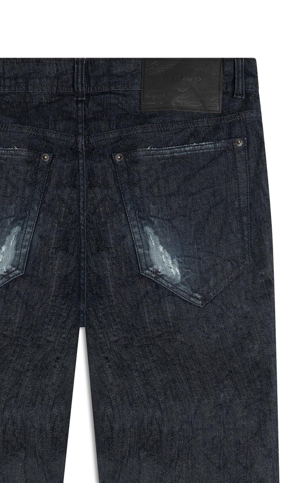 Calça Dark Forest Elastic Straight Cargo Lav.Escuro C/ Craquelado