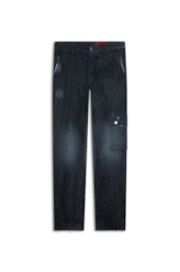 Calça Dark Forest Elastic Straight Cargo Lav.Escuro C/ Craquelado