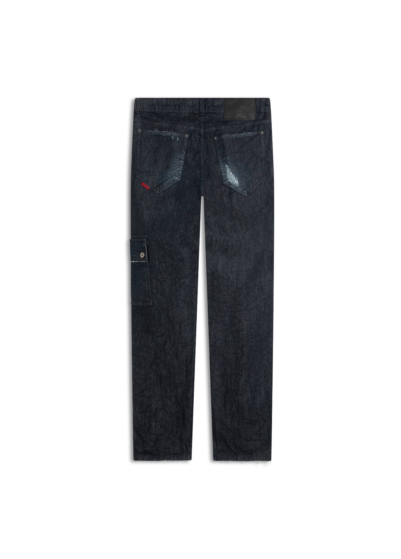 Calça Dark Forest Elastic Straight Cargo Lav.Escuro C/ Craquelado