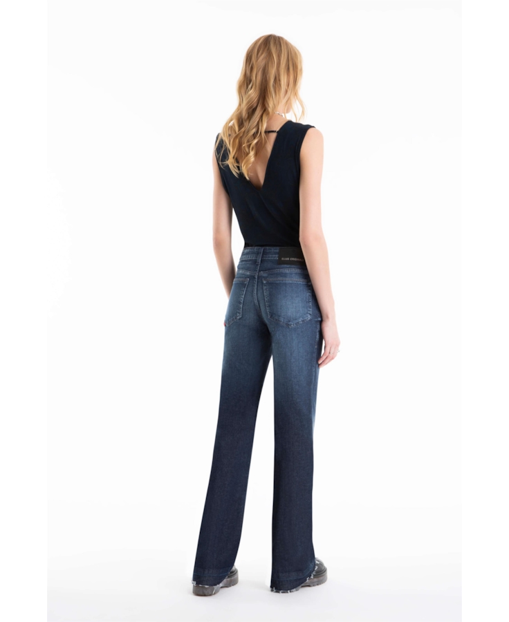 Calça Dark Indigo Elastic 1849-Escuro C/ Grampos