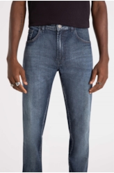 Calça Dark Indigo Elastic Escuro C/ Grampos