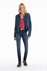 Calca Dark Indigo Elastic Gisele Escuro C/ Grampos P23