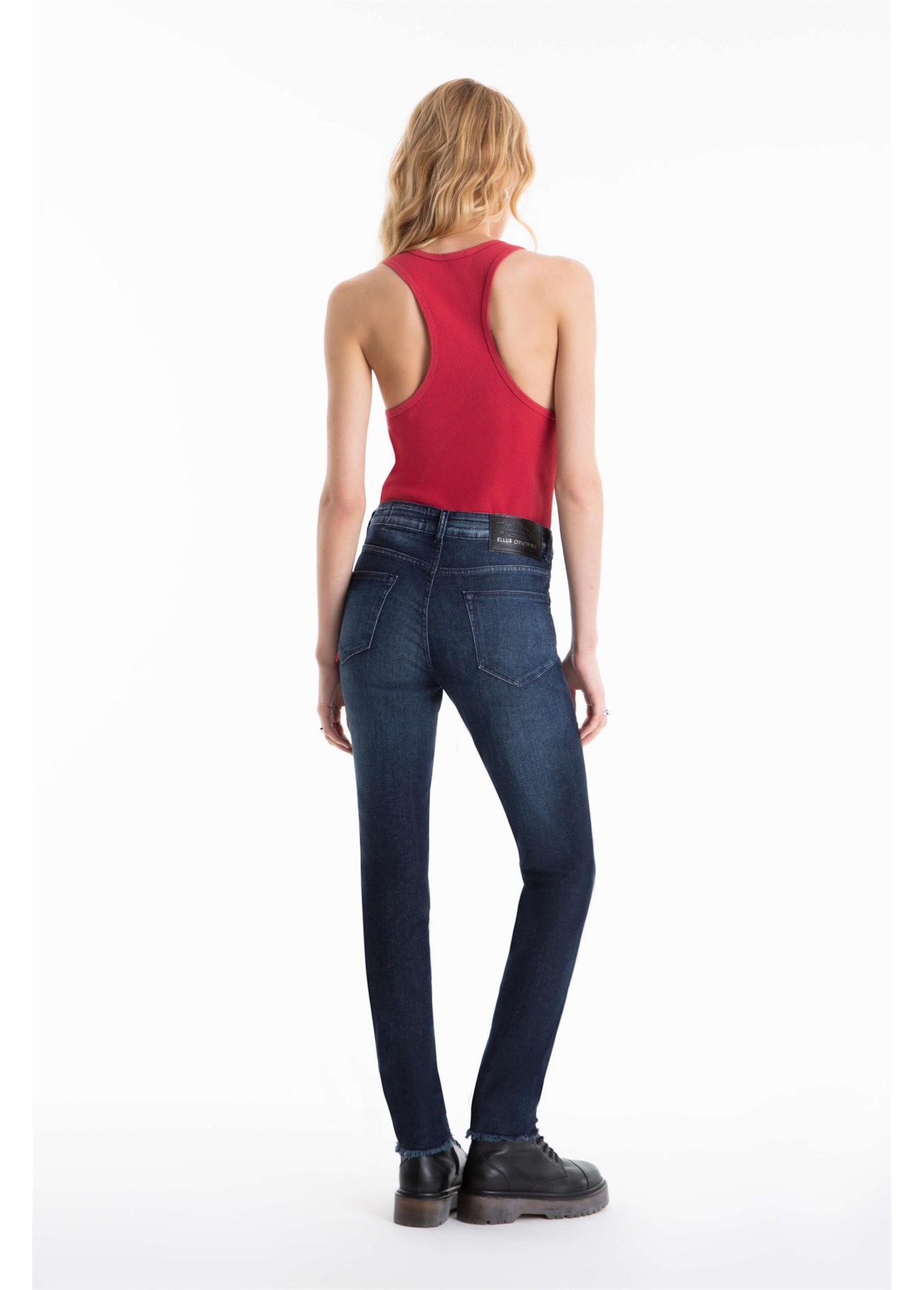 Calca Dark Indigo Elastic Gisele Escuro C/ Grampos P23