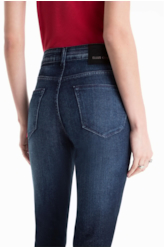 Calca Dark Indigo Elastic Gisele Escuro C/ Grampos P23