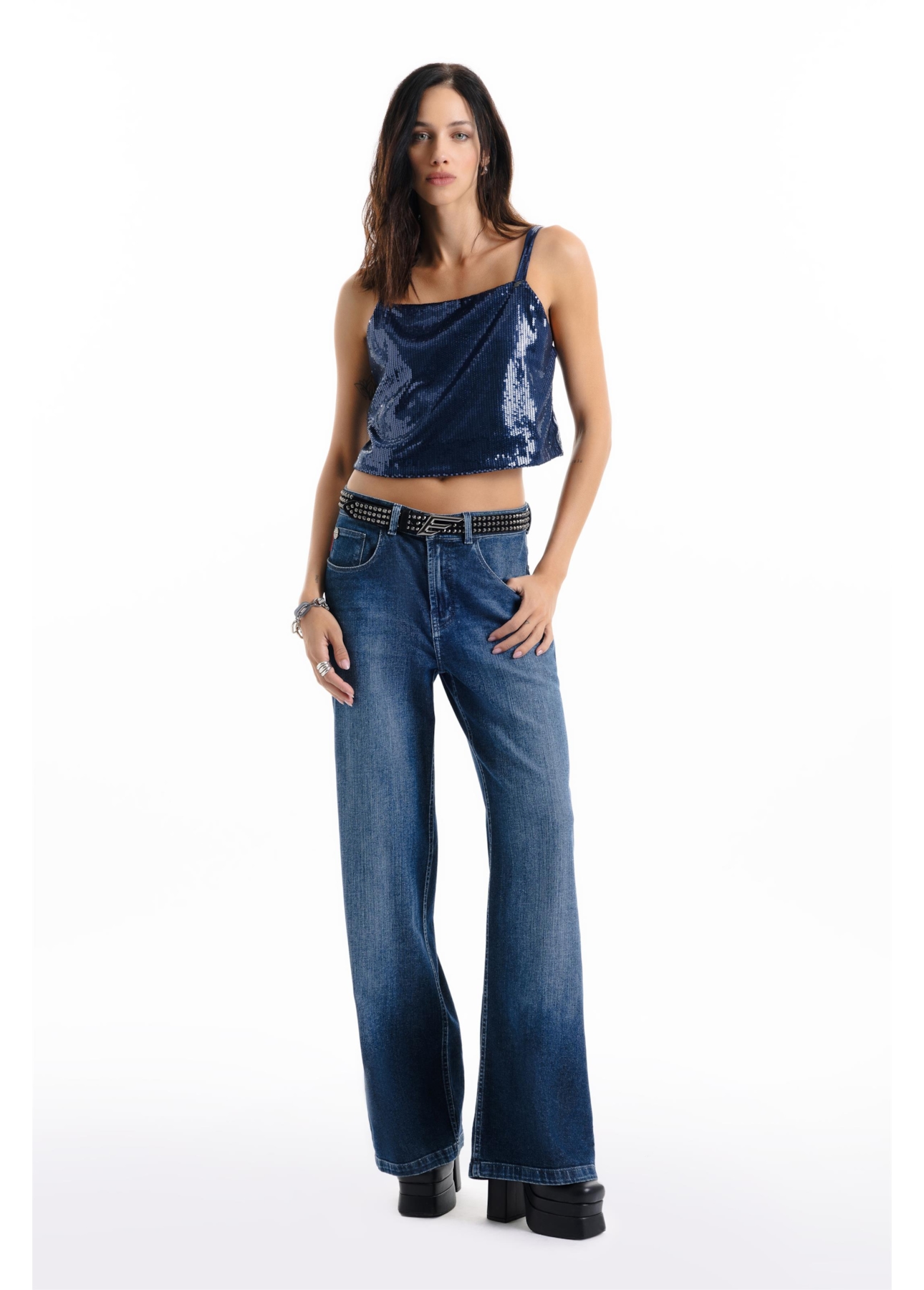 Calça Dark Indigo Elastic Lav.Escuro C/ Used