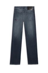 Calça Dark Indigo Elastic Médio C/ Grampos