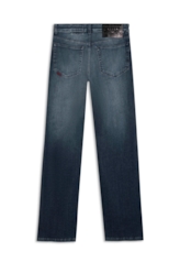 Calça Dark Indigo Elastic Médio C/ Grampos