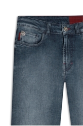 Calça Dark Indigo Elastic Médio C/ Grampos