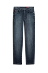 Calça Dark Indigo Elastic Slim Escuro C/ Grampos