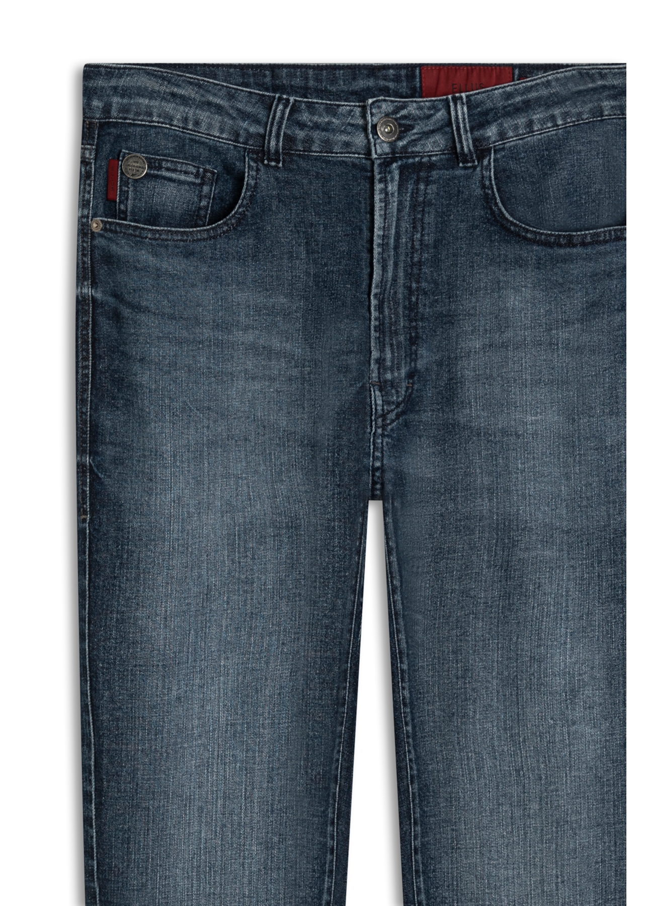 Calça Dark Indigo Elastic Slim Escuro C/ Grampos