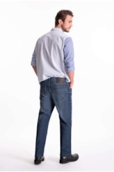 Calça Dark Indigo Elastic Straight Lav.Escuro