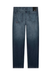 Calça Dark Indigo Elastic Straight Lav. Médio C/ Grampos