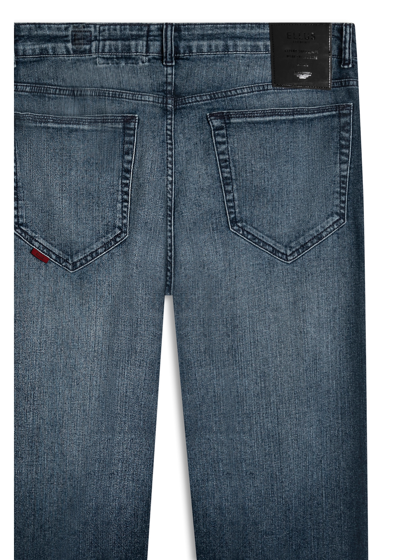 Calça Dark Indigo Elastic Straight Lav. Médio C/ Grampos