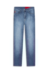 Calça Dark Indigo Elastic Straight Lav.Medio C/ Used