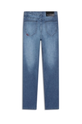 Calça Dark Indigo Elastic Straight Lav.Medio C/ Used