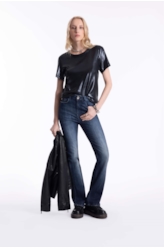 Calça Dark Sea Elastic Bootcut Escuro C/ Jato