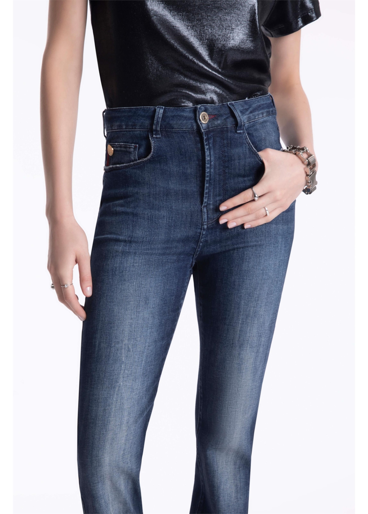 Calça Dark Sea Elastic Bootcut Escuro C/ Jato