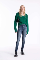Calça Dark Sea Elastic Hiper Skinny Lav.Medio  C/ Grampos