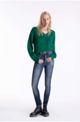 Calça Dark Sea Elastic Hiper Skinny Lav.Medio  C/ Grampos