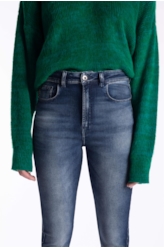 Calça Dark Sea Elastic Hiper Skinny Lav.Medio  C/ Grampos