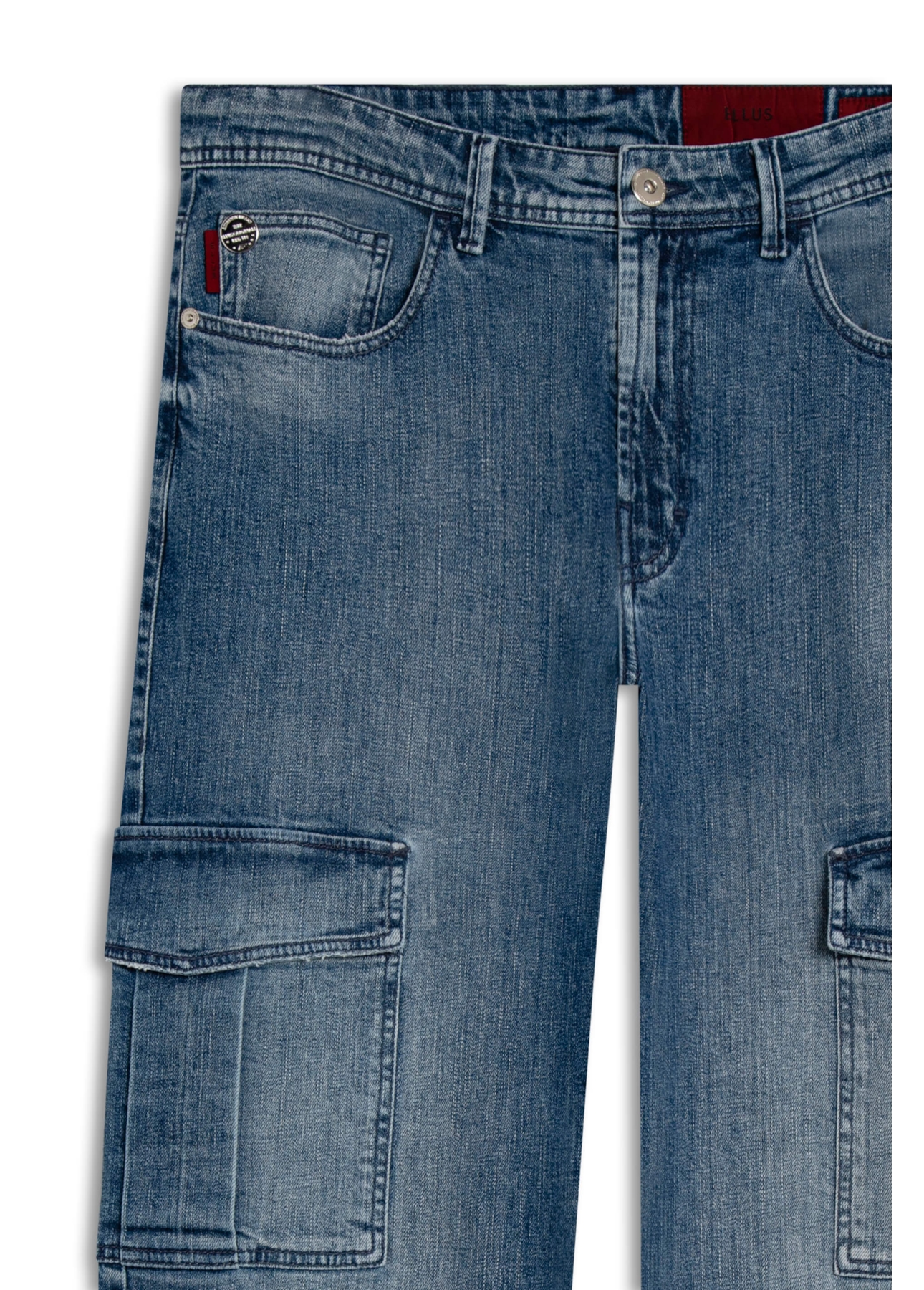 Calça Dark Sea Elastic Low Rise Cargo 1962 Lav. Medio C/ Used
