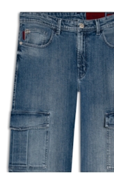Calça Dark Sea Elastic Low Rise Cargo 1962 Lav. Medio C/ Used