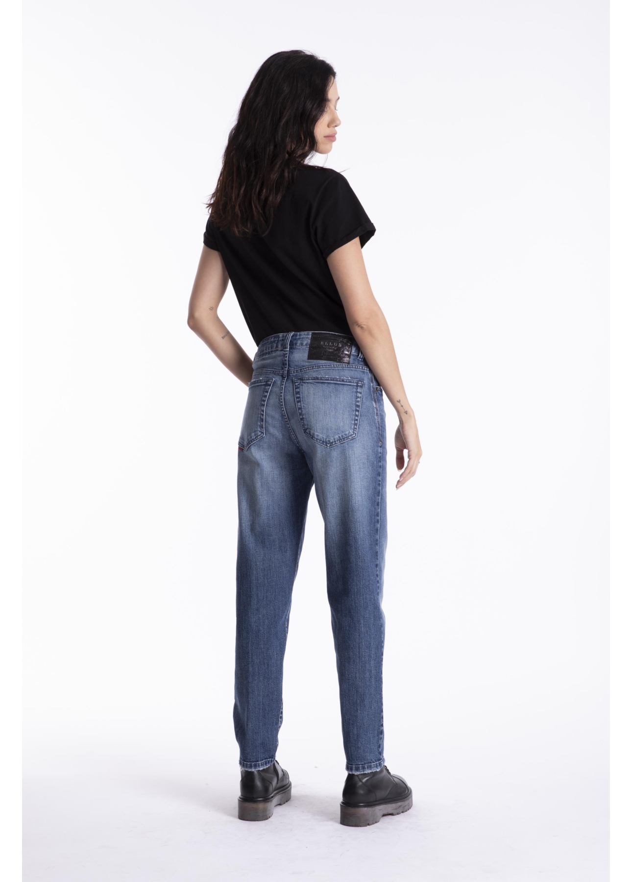 Calça Dark Sea Elastic Mom Lav. Médio C/ Used
