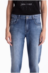 Calça Dark Sea Elastic Mom Lav. Médio C/ Used