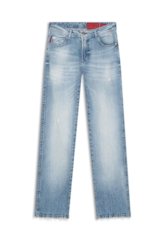 Calça Dark Sea Elastic Reta 1685-Lav.Medio C/Sky+puid