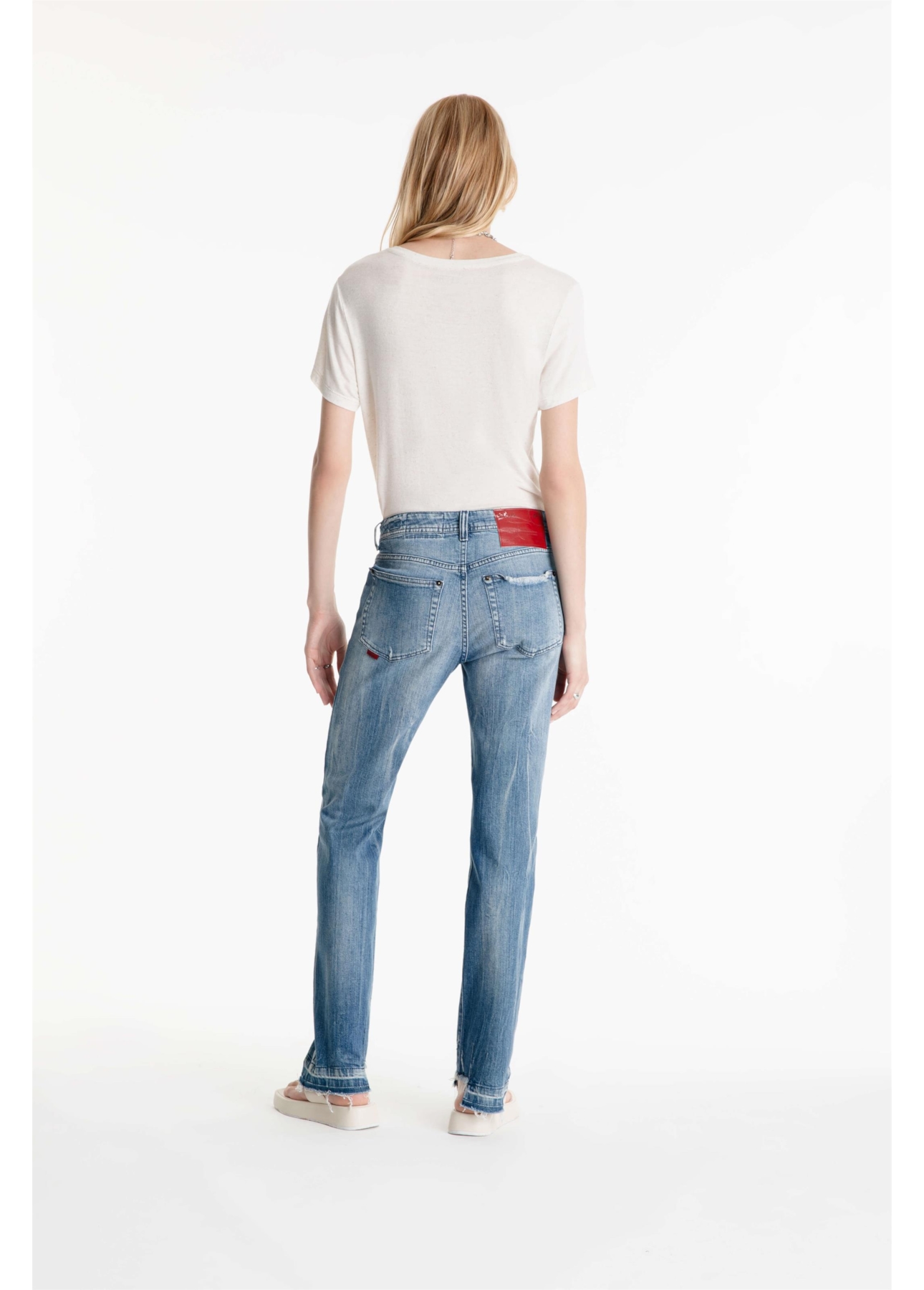 Calca Dark Sea Elastic Slim Lav.Claro C/Tie Dye+puido